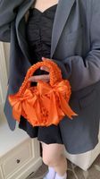 Women's Medium Velvet Bow Knot Elegant Open Handbag sku image 1