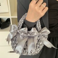 Women's Medium Velvet Bow Knot Elegant Open Handbag main image 2