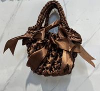 Women's Medium Velvet Bow Knot Elegant Open Handbag sku image 10