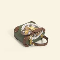 Women's Medium Pu Leather Flower Vintage Style Square Lock Clasp Box Bag Handbags main image 4