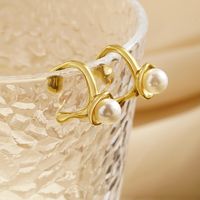 1 Paar Elegant Klassisch Einfacher Stil Perle Überzug Inlay Edelstahl 304 Künstliche Perlen 18 Karat Vergoldet Ohrstecker main image 6