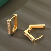 Lady U Shape Copper Plating Inlay Zircon Earrings 1 Pair main image 5
