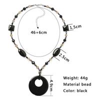 Classical Retro Geometric Copper Beaded Inlay Resin Glass Bead Women's Pendant Necklace main image 2