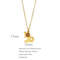 Simple Style Classic Style Constellation Stainless Steel Inlay Rhinestones Pendant Necklace 1 Piece sku image 16