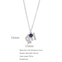 Simple Style Classic Style Constellation Stainless Steel Inlay Rhinestones Pendant Necklace 1 Piece sku image 12
