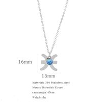 Simple Style Classic Style Constellation Stainless Steel Inlay Rhinestones Pendant Necklace 1 Piece sku image 8