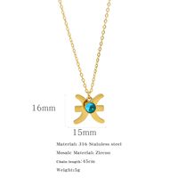 Simple Style Classic Style Constellation Stainless Steel Inlay Rhinestones Pendant Necklace 1 Piece sku image 20