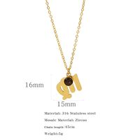 Simple Style Classic Style Constellation Stainless Steel Inlay Rhinestones Pendant Necklace 1 Piece sku image 24