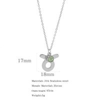 Simple Style Classic Style Constellation Stainless Steel Inlay Rhinestones Pendant Necklace 1 Piece sku image 11