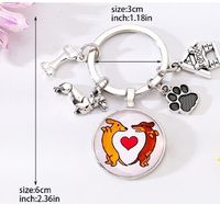 Cute Simple Style Dog Paw Print Unforgettable Alloy Glass Inlay Glass Bag Pendant Keychain main image 2