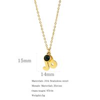 Simple Style Classic Style Constellation Stainless Steel Inlay Rhinestones Pendant Necklace 1 Piece sku image 18