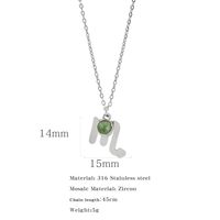 Simple Style Classic Style Constellation Stainless Steel Inlay Rhinestones Pendant Necklace 1 Piece sku image 10