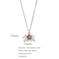 Simple Style Classic Style Constellation Stainless Steel Inlay Rhinestones Pendant Necklace 1 Piece sku image 1
