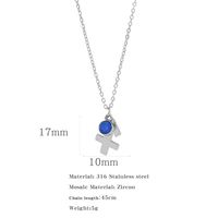Simple Style Classic Style Constellation Stainless Steel Inlay Rhinestones Pendant Necklace 1 Piece sku image 9