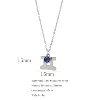 Simple Style Classic Style Constellation Stainless Steel Inlay Rhinestones Pendant Necklace 1 Piece sku image 5