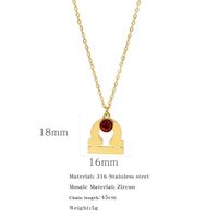 Simple Style Classic Style Constellation Stainless Steel Inlay Rhinestones Pendant Necklace 1 Piece sku image 19