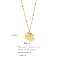 Simple Style Classic Style Constellation Stainless Steel Inlay Rhinestones Pendant Necklace 1 Piece sku image 15