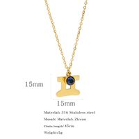 Simple Style Classic Style Constellation Stainless Steel Inlay Rhinestones Pendant Necklace 1 Piece sku image 17
