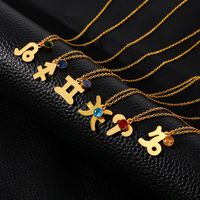 Simple Style Classic Style Constellation Stainless Steel Inlay Rhinestones Pendant Necklace 1 Piece main image 1