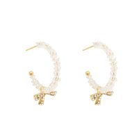 Elegant Simple Style Bow Knot Alloy Plating Artificial Crystal Rhinestones Women's Drop Earrings 1 Pair main image 3