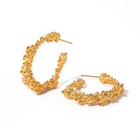 1 Paire Style Simple Style Classique Forme C Placage Acier Inoxydable 304 Plaqué Or 18K Boucles D'Oreilles main image 5