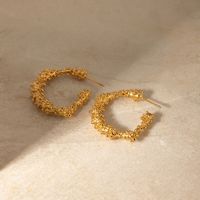 1 Pair Simple Style Classic Style C Shape Plating 304 Stainless Steel 18K Gold Plated Ear Studs main image 4