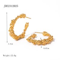 1 Pair Simple Style Classic Style C Shape Plating 304 Stainless Steel 18K Gold Plated Ear Studs sku image 1