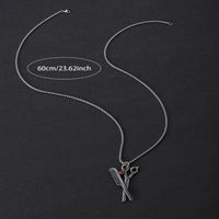304 Stainless Steel Hip-Hop Punk Scissors COMD Hammer Turquoise Glass Stone Pendant Necklace main image 3