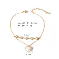 Simple Style Heart Shape Flower Butterfly 304 Stainless Steel Artificial Pearls Glass Stone Shell 18K Gold Plated Women's Anklet main image 2