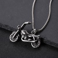 304 Stainless Steel Hip-Hop Punk Scissors COMD Hammer Turquoise Glass Stone Pendant Necklace sku image 3
