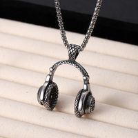 304 Stainless Steel Hip-Hop Punk Scissors COMD Hammer Turquoise Glass Stone Pendant Necklace sku image 4