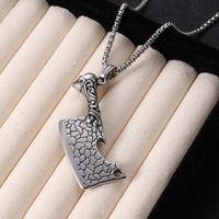 304 Stainless Steel Hip-Hop Punk Scissors COMD Hammer Turquoise Glass Stone Pendant Necklace sku image 5