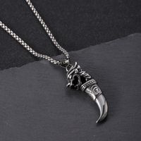 304 Stainless Steel Hip-Hop Punk Scissors COMD Hammer Turquoise Glass Stone Pendant Necklace sku image 9