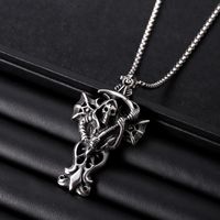 304 Stainless Steel Hip-Hop Punk Scissors COMD Hammer Turquoise Glass Stone Pendant Necklace sku image 12