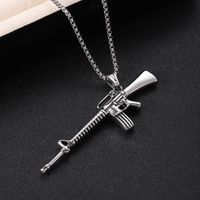 304 Stainless Steel Hip-Hop Punk Scissors COMD Hammer Turquoise Glass Stone Pendant Necklace sku image 14