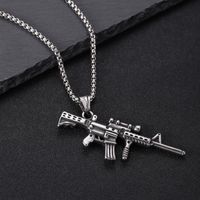 304 Stainless Steel Hip-Hop Punk Scissors COMD Hammer Turquoise Glass Stone Pendant Necklace sku image 15