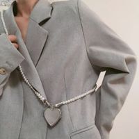 Sweet Cool Style Heart Shape Imitation Pearl Beaded Women's Chain Belts main image 5