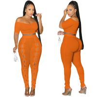 Holiday Daily Women's Vacation Solid Color Spandex Polyester Pants Sets Pants Sets main image 5