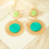 1 Pair Simple Style Classic Style Color Block Patchwork Three-dimensional 304 Stainless Steel Raffia 14K Gold Plated Drop Earrings main image 4