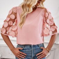 Women's Blouse Short Sleeve Blouses Streetwear Solid Color main image 3
