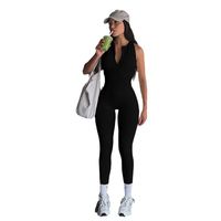 Women's Fitness Gym Yoga Simple Style Sports Solid Color Full Length Jumpsuits main image 5