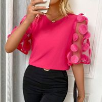 Women's Blouse Short Sleeve Blouses Streetwear Solid Color main image 2