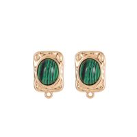 1 Pair Simple Style Geometric Plating Inlay Copper Malachite Turquoise Shell Ear Studs main image 5