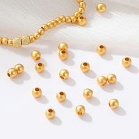 50 PCS/Package Diameter 3mm Diameter 4mm Diameter 6 Mm Hole 1~1.9mm Copper Solid Color Sandblasted Beads main image 1