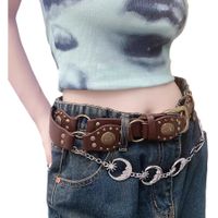 Hip-Hop Retro Geometric Pu Leather Alloy Women's Leather Belts main image 4