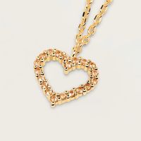 Sterling Silver Simple Style Heart Shape Plating Inlay Zircon Pendant Necklace sku image 4