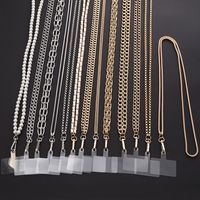 Simple Style Solid Color Metal Plating Chain Mobile Phone Chain main image 1