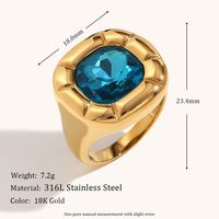 Stainless Steel Titanium Steel 18K Gold Plated Casual Simple Style Geometric Zircon Rings Earrings Necklace main image 2