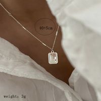 Sterling Silver Simple Style Classic Style Color Block Inlay Zircon Pendant Necklace sku image 2