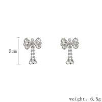 1 Pair Glam Luxurious Bow Knot Inlay Sterling Silver Artificial Crystal Drop Earrings main image 2
